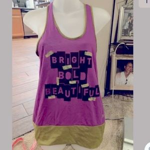 ZUMBA® Wear Purple/Green Racerback Tank Top Sz XS